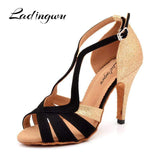 mohamed-imourig - Ladingwu 2018 New Brand Black/Golden Women's Dance shoes Glitter and Flannel Ballroom Party Dance Shoes Salsa Latin Dance Shoes - mohamed imourig - 