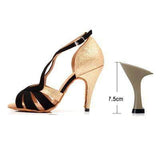 mohamed-imourig - Ladingwu 2018 New Brand Black/Golden Women's Dance shoes Glitter and Flannel Ballroom Party Dance Shoes Salsa Latin Dance Shoes - mohamed imourig - 