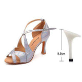 mohamed-imourig - Ladingwu New Brand Dance Shoes Woman Latin Unique Snake texture PU Salsa Dance Shoes 10cm Heels Tango Professional perform Shoes - mohamed imourig - 