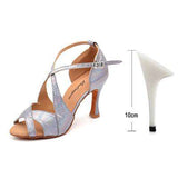 mohamed-imourig - Ladingwu New Brand Dance Shoes Woman Latin Unique Snake texture PU Salsa Dance Shoes 10cm Heels Tango Professional perform Shoes - mohamed imourig - 