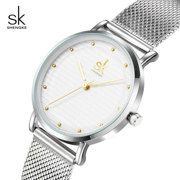 mohamed-imourig - Shengke Stainless Steel Watches Women Brand Silver Quartz Watch Relogio Feminino 2019 SK Ladies Wrist Watch Montre Femme #K0049 - mohamed imourig - 