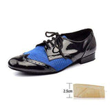 mohamed-imourig - Ladingwu Men  Low-heeled Dance Shoes Latin Dance Shoes Men Salsa Tango Ballroom Dance Shoes PU and Flannel Yellow Blue Lattice - mohamed imourig - 