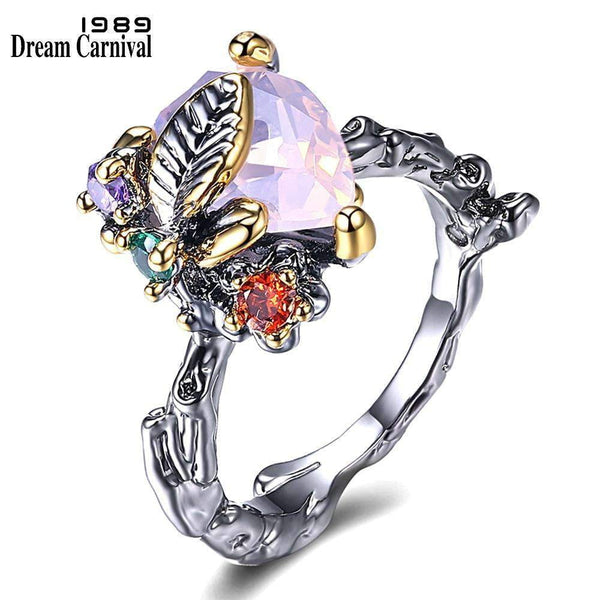 mohamed-imourig - DreamCarnival 1989 Recommend Triangle Cut Pink Zircon Rings for Women New Irregular Shape Band Party Must Have Wholesale WA11613 - mohamed imourig - 