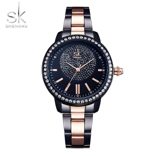 mohamed-imourig - SHENGKE Rose Gold Watch Women Crystal Decoration Luxury Quartz Watch Female Wrist Watch Girl Clock Ladies Relogio Feminino - mohamed imourig - 