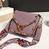 mohamed-imourig - Valenkuci Colorful Ribbon Rivet Crossbody Bags for Women Famous Designer Small Women Messenger Shoulder Bags Girls Ladies Gift - mohamed imourig - 