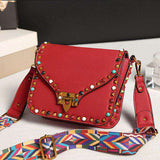 mohamed-imourig - Valenkuci Colorful Ribbon Rivet Crossbody Bags for Women Famous Designer Small Women Messenger Shoulder Bags Girls Ladies Gift - mohamed imourig - 