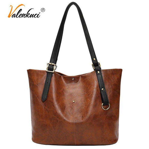mohamed-imourig - Valenkuci PU leather women's bags fashion big capacity tote bag shoulder bag female handbags for women bolsas feminina mochila - mohamed imourig - 