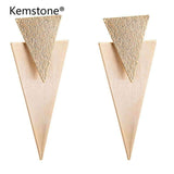mohamed-imourig - Kemstone Fashion Geometric Triangle Long Earrings For Women Fashion Jewelry Gold & Silver Color Big Female Earrings Gift - mohamed imourig - 
