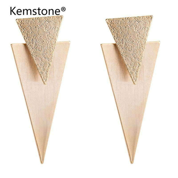 mohamed-imourig - Kemstone Fashion Geometric Triangle Long Earrings For Women Fashion Jewelry Gold & Silver Color Big Female Earrings Gift - mohamed imourig - 