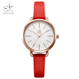 mohamed-imourig - SHENGKE 2018 New Red Leather Strap Women Watches Simple Dial Ladies Quartz Clock Colorful Selection Freestyle Relogio Feminino - mohamed imourig - 