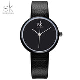mohamed-imourig - Shengke Watches Women Quartz Clock Top Brand Watches Leather Women Watch Causal Black White Simple Wristwatch Montre Femme 2017 - mohamed imourig - 