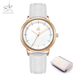 mohamed-imourig - Shengke Elegant New Women Watches Ultra Thin Dial Leather Strap Quartz Japanese Movement Montre Femme Ludies Wristwatch - mohamed imourig - 