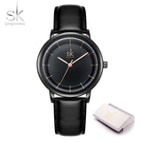 mohamed-imourig - Shengke Elegant New Women Watches Ultra Thin Dial Leather Strap Quartz Japanese Movement Montre Femme Ludies Wristwatch - mohamed imourig - 