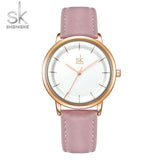 mohamed-imourig - Shengke Elegant New Women Watches Ultra Thin Dial Leather Strap Quartz Japanese Movement Montre Femme Ludies Wristwatch - mohamed imourig - 
