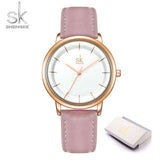 mohamed-imourig - Shengke Elegant New Women Watches Ultra Thin Dial Leather Strap Quartz Japanese Movement Montre Femme Ludies Wristwatch - mohamed imourig - 