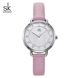 mohamed-imourig - Shengke Creative Glitter Dial Women Leather Wrist Watch Movement Quartz Watches Slim Buckle Strap Reloj Mujer Montre Femme#K9001 - mohamed imourig - 
