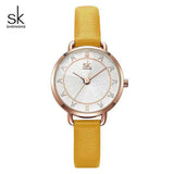 mohamed-imourig - Shengke Creative Glitter Dial Women Leather Wrist Watch Movement Quartz Watches Slim Buckle Strap Reloj Mujer Montre Femme#K9001 - mohamed imourig - 