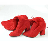 mohamed-imourig - QUTAA 2020 New Flock Leather Women Over The Knee Boots Lace Up Sexy High Heels Autumn Woman Shoes Winter Women Boots Size 34-43 - mohamed imourig - 